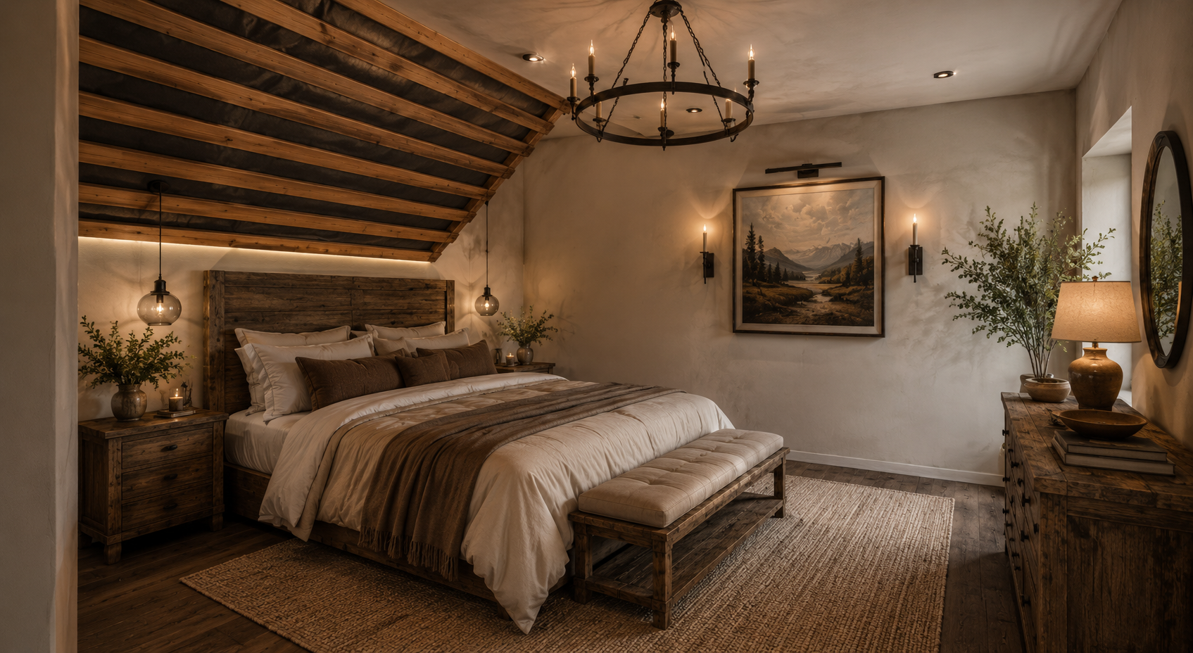 Boutique aparthotel suite rendering with curated finishes